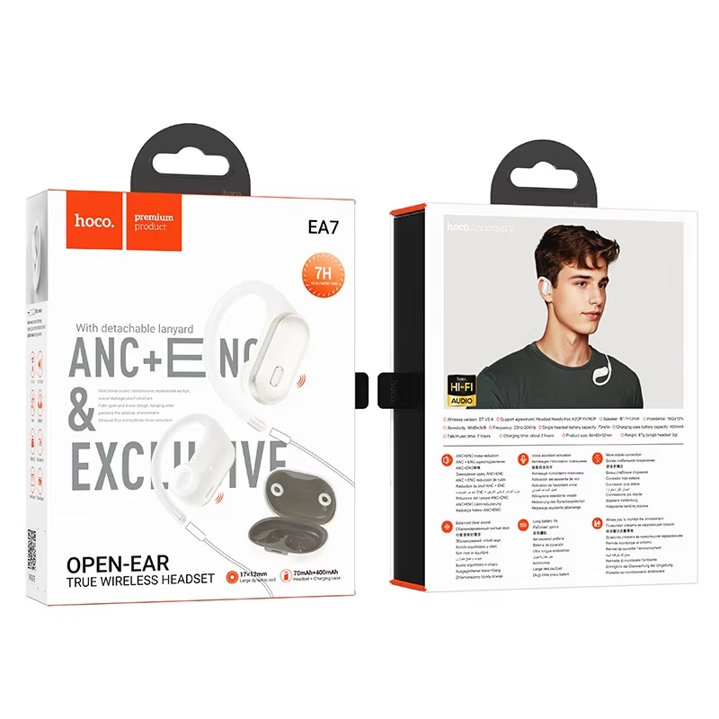 HOCO EA7 Suerte ANC+ENC Open True Wireless BT Headset HOCO EA7 Suerte ANC+ENC Open True Wireless BT Headset